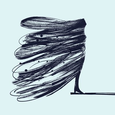 Dziewczyna motyl, 2014 (tusz na papierze) autorstwa Marco Campedelli