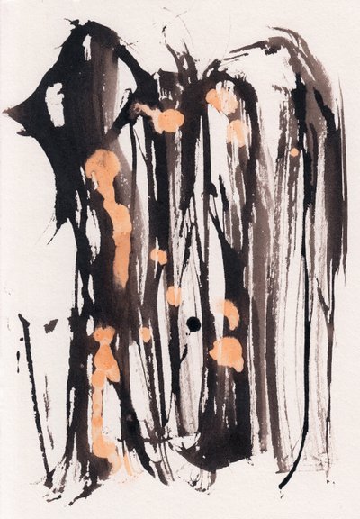 Wabi Sabi, 2018 (tusz i wybielacz na papierze) autorstwa Marco Campedelli