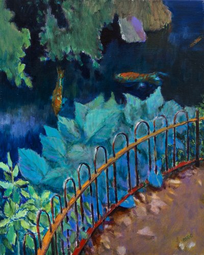Koi i Hostas autorstwa Marco Cazzulini