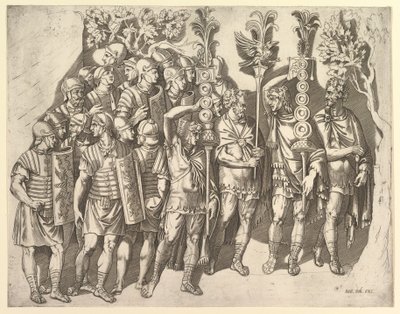 Legion rzymski z kolumny Trajansa, XVI wiek. autorstwa Marco Dente