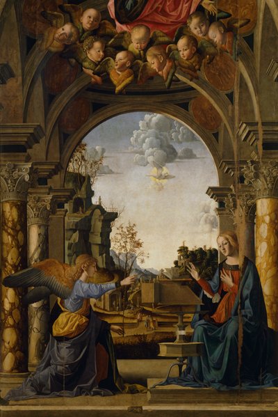 Zwiastowanie, Marco Palmezzano (1457-1539) autorstwa Marco Palmezzano