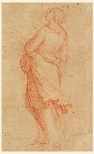 Rysunek przedstawiający młodą kobietę (św. Maria Magdalena pod krzyżem), 1550-75 autorstwa Marco Pino