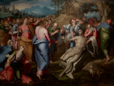 Zmartwychwstanie Łazarza autorstwa Marco Pino