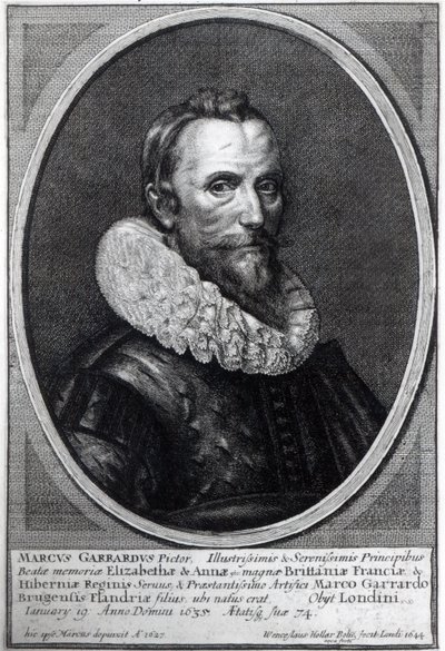 Вэнслав Холлар сийлсэн өөрийн хөрөг зураг, 1644 он autorstwa Marcus Garret Gheeraerts the Younger