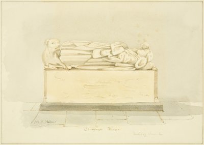 Grób portmonetki Canynges w St Mary Redcliffe (ołówek i akwarela na papierze) autorstwa Marcus H. Homes