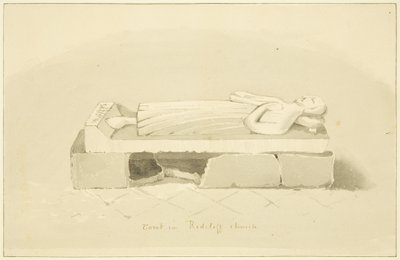 Grób Sir Johna Lamingtona w St Mary Redcliffe (ołówek i akwarela na papierze) autorstwa Marcus H. Homes