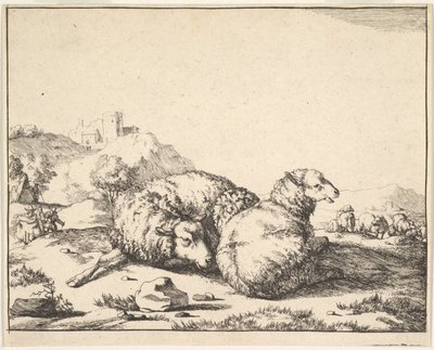 Owce, z zestawu 16 talerzy, 1664. autorstwa Marcus de Bye