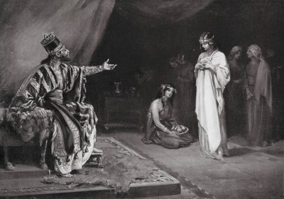 Małżeństwo asyryjskiej księżniczki z Kara-indaszem, królem Babilonu (litografia) autorstwa Margaret (after) Dovaston