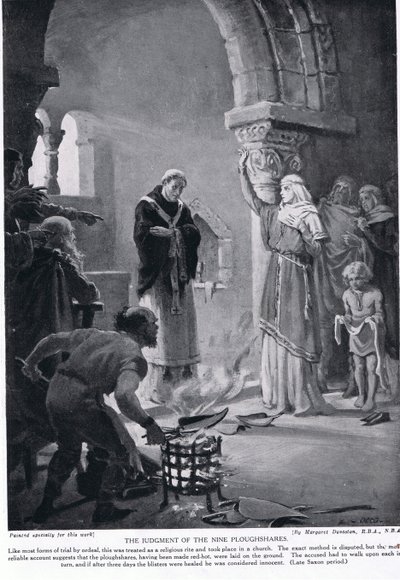 Sąd nad dziewięcioma lemieszami, ilustracja z "Hutchinson