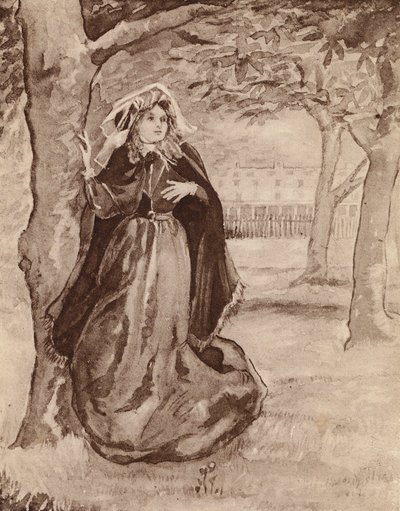 Elizabeth Barrett Browning, angielska poetka (litografia) autorstwa Margaret Baillie Saunders