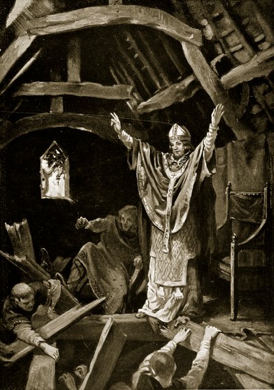 Upadek podłogi w Calne, 978, ilustracja z "Hutchinson