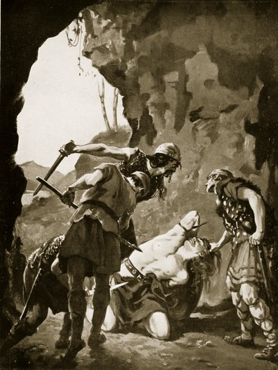 Konstantyn II zabity przez Duńczyków, 881 r. n.e., ilustracja z "Hutchinson
