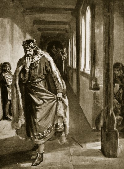 Wściekłość Jana przy podpisywaniu Magna Carta, ilustracja z "Hutchinson