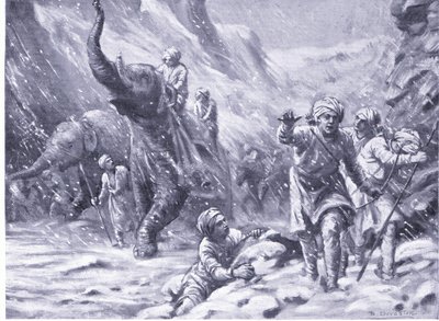 Pierwszy sukces Mahmuda z Ghazni w 1000 r. n.e. (litografia) autorstwa Margaret Dovaston