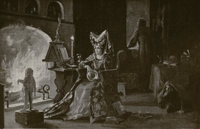Księżna Gloucester praktykuje czary, ilustracja z "Hutchinson