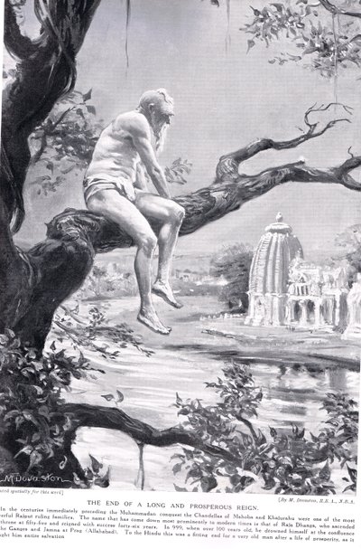 Koniec długiego i pomyślnego panowania, ilustracja z "Hutchinsons History of the Nations", ok. 1910 r. (litografia) autorstwa Margaret Dovaston