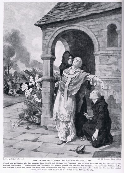 Śmierć Aldreda, arcybiskupa Yorku AD1069 autorstwa Margaret Dovaston