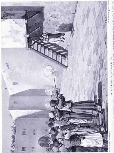 Egzekucja Baba w 1850 r. n.e. (litografia) autorstwa Margaret Dovaston