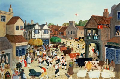 Targ bydła w Mayfair z XVIII wieku autorstwa Margaret Loxton