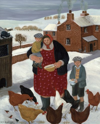 Podwórko w zimie autorstwa Margaret Loxton