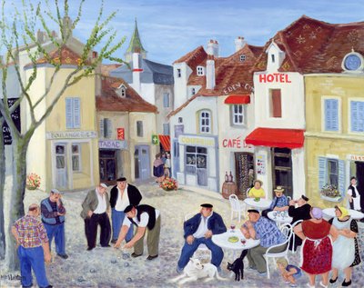 Gra, Burgund (olej na płótnie) autorstwa Margaret Loxton