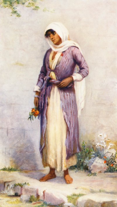 Druzyjska kobieta (kolorowa litografia) autorstwa Margaret Thomas
