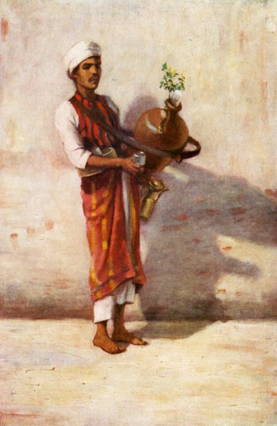 Sprzedawca wody (druk kolorowy) autorstwa Margaret Thomas