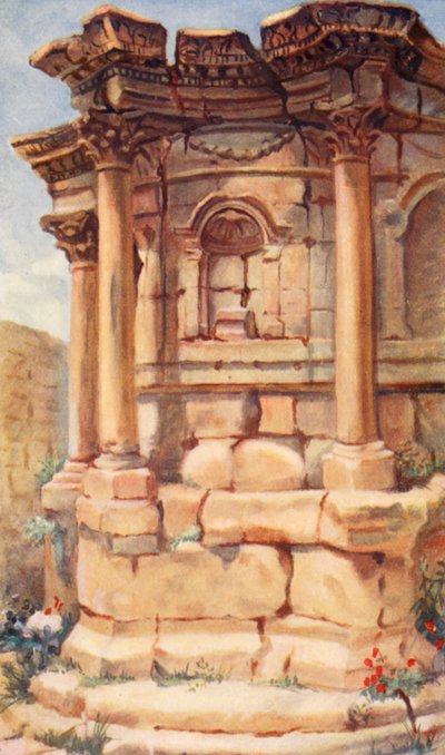 Świątynia Wenus, Baalbek (kolorowa litografia) autorstwa Margaret Thomas