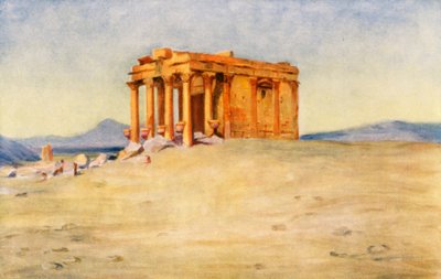 Świątynia Matki Króla, Palmyra (kolorowa litografia) autorstwa Margaret Thomas