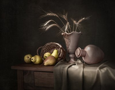 Rustykalna martwa natura z plonami autorstwa Margareth Perfoncio