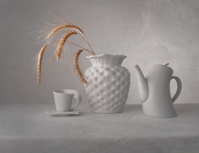Biała minimalistyczna martwa natura autorstwa Margareth Perfoncio