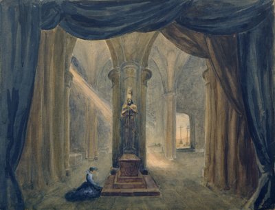 Scenografia do spektaklu "Kamienny gość" Aleksandra Dargomyżskiego autorstwa Margarita Genrichovna Genke-Shifrina