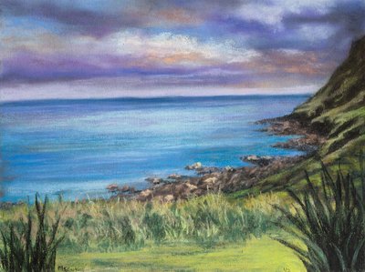 Plaża w Kornwalii (pastel) autorstwa Margo Starkey