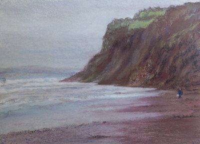 Klify w Shaldon S/Devon, 2020 (pastel) autorstwa Margo Starkey