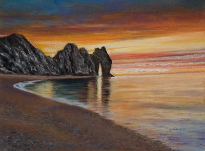 Durdle drzwi. Dorset, 2020 (pastel) autorstwa Margo Starkey