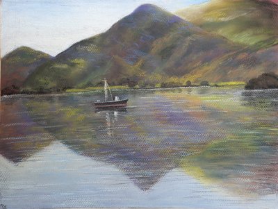 Samotny rybak, 2020 (pastel) autorstwa Margo Starkey