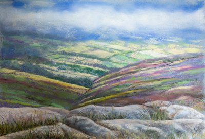 Kraina Jezior Mglistych, 2022 (pastel) autorstwa Margo Starkey
