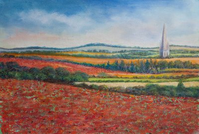 Pola makowe, 2021 (pastel) autorstwa Margo Starkey