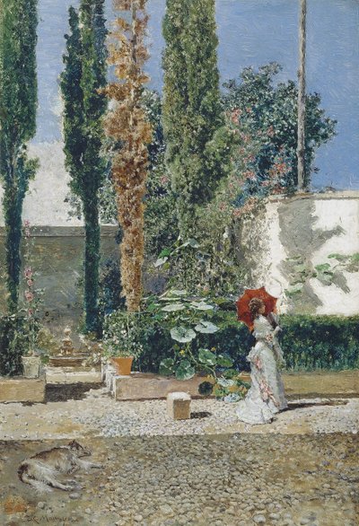 Ogród domu Fortuny, 1872 autorstwa Marià Fortuny