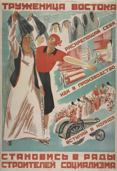 Robotnik Wschodu, wstąpił w szeregi budowniczych socjalizmu, 1930. autorstwa Maria Alexandrovna Voron