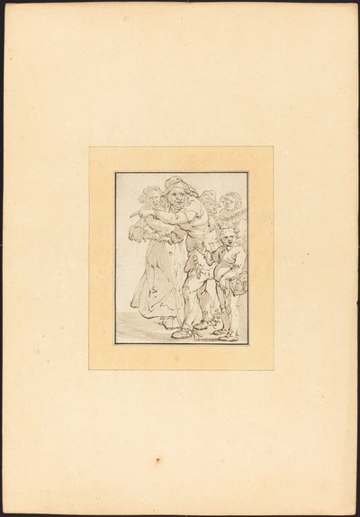 Stary człowiek wskazujący w lewo autorstwa Maria Catharina Prestel after Adriaen Pietersz van de Venne