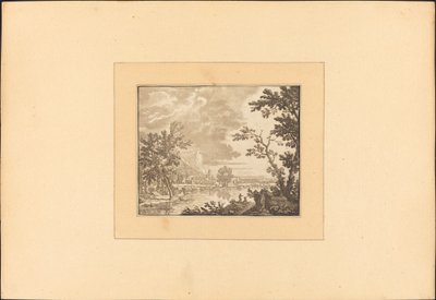 Krajobraz z rzeką i miastem autorstwa Maria Catharina Prestel after Jan van Huysum