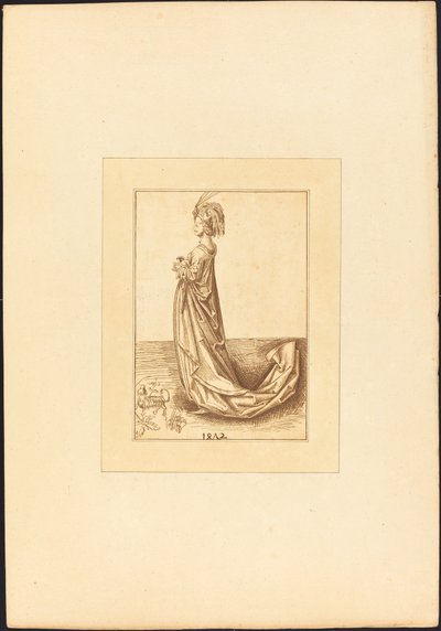 Dama w długiej sukni autorstwa Maria Catharina Prestel after Martin Schongauer