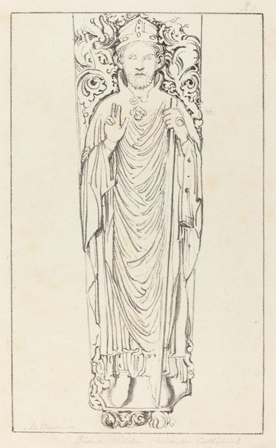 Biskup Wulstan w katedrze w Worcester autorstwa Maria Denman after John Flaxman