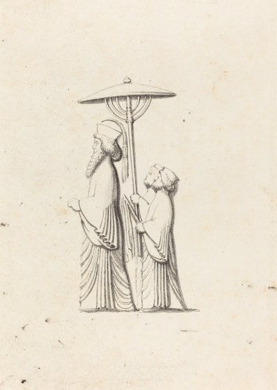Rzeźba w Persepolis, z Podróży Le Bruyna autorstwa Maria Denman after John Flaxman