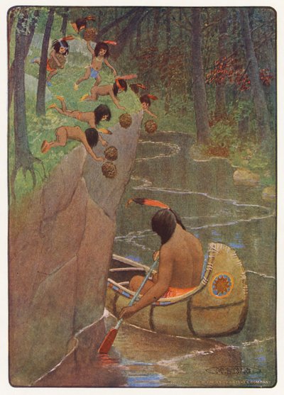 Ilustracja do książki "Hiawatha" Longfellowa (kolorowa litografia) autorstwa Maria Louise Kirk