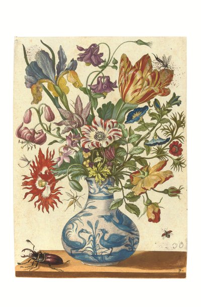 Płyta z Blumenbuch (ręcznie kolorowany grawerunek) autorstwa Maria Sibylla Graff Merian