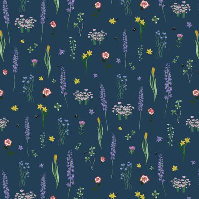 Coronation Florals, niebieski, 2023 r. autorstwa Marianna Kulukundis