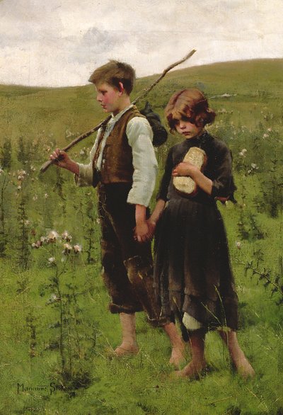 Bezdomny, 1885 autorstwa Marianne Stokes