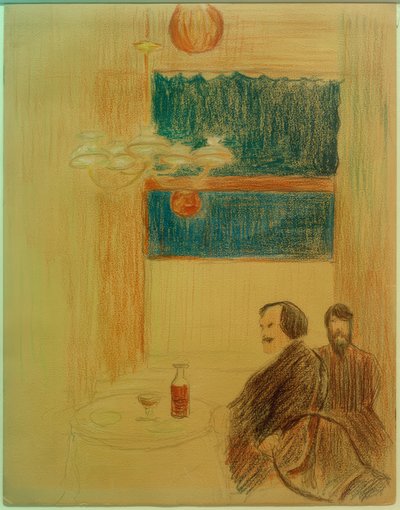 Dwóch mężczyzn w pubie autorstwa Marianne von Werefkin